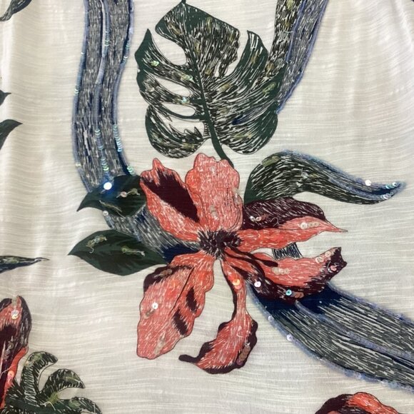 SOFT SURROUNDINGS Floral Top Tunic Sequins Size S - Picture 11 of 11